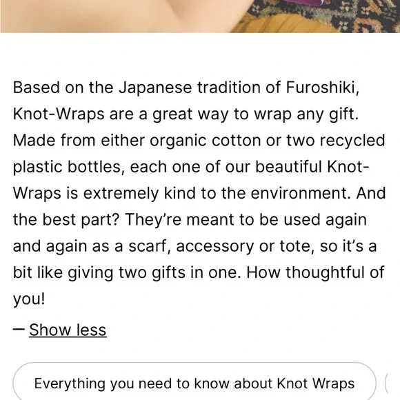 LUSH Life Knot Wrap scarf reusable wrapping floral Design purse scarf - Picture 10 of 11